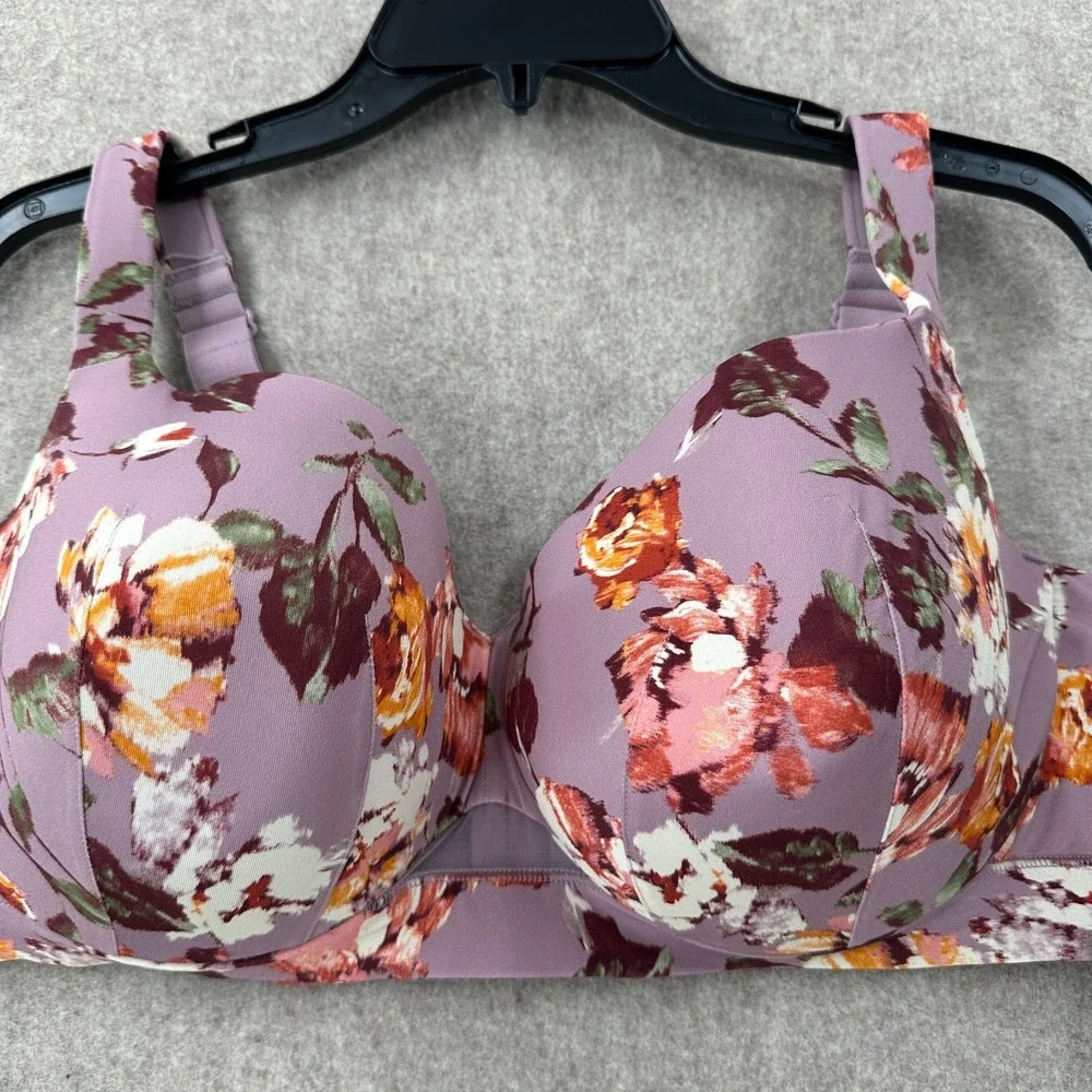 Cacique Womens Bra 42DDD Balconette Lightly Lined Underwired Floral Pattern‎ - Picture 3 of 6